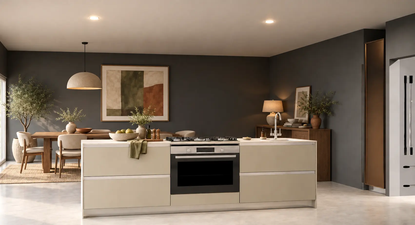Kitchen design render, view 1